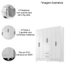 Ver imagem 5 de Kit Guarda-Roupa Casal 6 Portas com Cômoda 4 Gavetas Lisa Nature/Off White