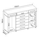 Ver imagem 4 de Cômoda London Quarto com 7 Gavetas 2 Portas e Rodízios Amendola Touch