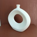 Ver imagem 3 de Vaso Decorativo Enfeite Casa Cerâmica 20x20x3cm Branco