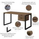 Ver imagem 3 de Mesa Escritorio 150 com Gaveteiro Industrial Frame Munique Kappesberg