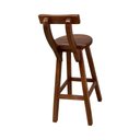 Ver imagem 3 de Kit 2 Banquetas Altas de Madeira com Encosto Girafa Imbuia - Marrom