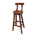 Ver imagem 5 de Kit 2 Banquetas Altas de Madeira com Encosto Girafa Imbuia - Marrom