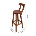 Ver imagem 2 de Kit 2 Banquetas Altas de Madeira com Encosto Girafa Imbuia - Marrom