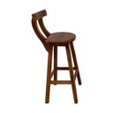 Ver imagem 4 de Kit 2 Banquetas Altas de Madeira com Encosto Girafa Imbuia - Marrom