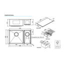 Ver imagem 2 de Cuba Dupla Bistrô 60x40x20 Escovado com Canal Equipado 4,5" Fsc100% Docol