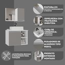 Ver imagem 2 de Conjunto Gabinete Banheiro Virtus 60cm - Gabinete + Cuba + Espelheira Branco Cinza