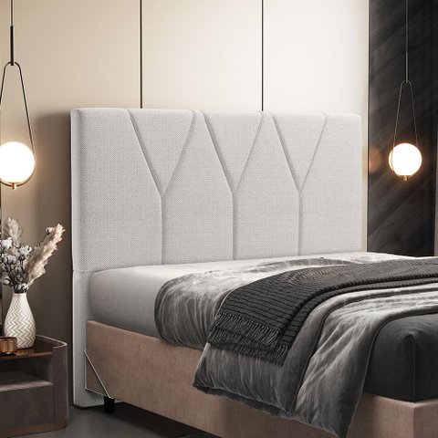Cabeceira Cama Box Quenn 160 cm Aurora W01 Linho Champagne - Lyam Decor