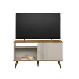 Rack para Tv até 50 Polegadas Rubi Nature Off White Linea Brasil - 1