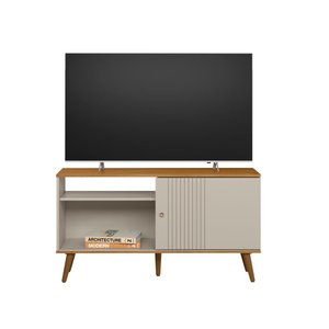 Rack para Tv até 50 Polegadas Rubi Nature Off White Linea Brasil