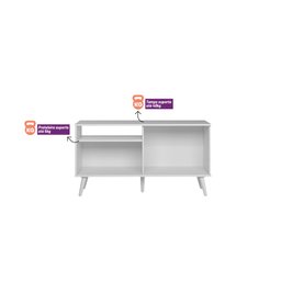 Rack para Tv até 50 Polegadas Rubi Nature Off White Linea Brasil - 10