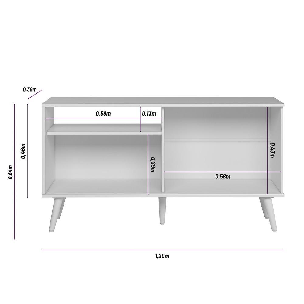 Rack para Tv até 50 Polegadas Rubi Nature Off White Linea Brasil - 2