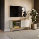 Ver imagem 4 de Rack para Tv até 50 Polegadas Rubi Nature Off White Linea Brasil