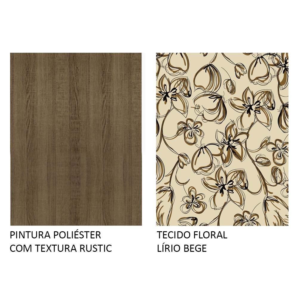 Conjunto Sala de Jantar Madesa Magda Mesa Tampo de Vidro com 4 Cadeiras - Rustic/lírio Bege - 10