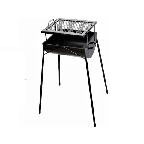 Churrasqueira Praia Campo em Aço Pé e Grelha AB 75x30x28cm Duralar F004OM