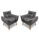 Ver imagem 1 de Kit 02 Poltrona Opala Decorativa Suede