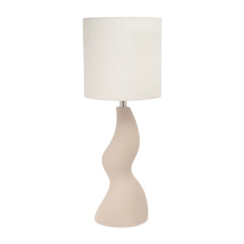 Luminária de Mesa Abajur em Cerâmica e Linho 54cm 1e27 21376 Mart