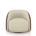 Ver imagem 6 de Kit 2 Poltronas Decorativas Jenny Base Giratória em Metal Preto Bouclê Off White/marrom G45 - Gran B