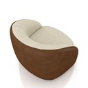 Ver mais imagens de Kit 2 Poltronas Decorativas Jenny Base Giratória em Metal Preto Bouclê Off White/marrom G45 - Gran B