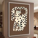 Ver imagem 4 de Quadro Canvas Arte Gato Marrom e Preto 40x30cm Mold Branca