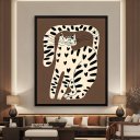 Ver imagem 1 de Quadro Canvas Arte Gato Marrom e Preto 40x30cm Mold Branca