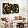 Quadro Decorativo Moldura Plantas Folhas Verdes Gold - 1