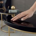 Ver imagem 3 de Mesa de Centro Redonda Girassol Kit Sala com Vidro e Base Aço Carbono Dourado Light