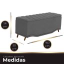 Ver imagem 2 de Calçadeira Baú Queen Estofada Maitê Veludo Cinza Escuro