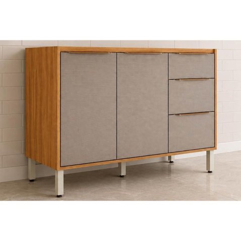 Gabinete p/ Pia Cozinha Plena 2 Ptas 3GAV s/Tampo 120cm Nude Demóbile