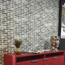 Ver imagem 5 de Adesivo Vinil Tijolinho 3d Cinza Escuro Autocolante para Parede Quarto Sala Cozinha Decorativo