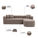 Ver mais imagens de Sofá Orgânico Módulo Curvo Siena 2,6MTS Boucle Cappuccino - Montanari'S Decor