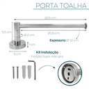 Ver imagem 4 de Suporte Porta Toalha Reto Toalheiro Inox Cromado Porta Toalha de Rosto Acessório de Parede Banheiro