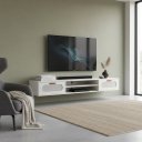 Ver imagem 3 de Rack Grande para Tv 100% Mdf com Nicho e 2 Gavetas Telinha:branco