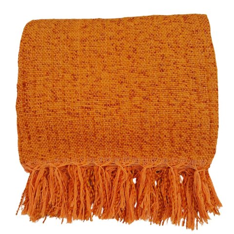 Manta para Sofá Peseira em Chenile 1.80x1.20m  - Laranja