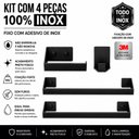Ver imagem 3 de Kit Acessórios para Banheiro Preto 4 Peças Master Slim Df