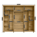 Ver imagem 3 de Guarda-Roupa 6 Portas com 5 Gavetas Internas 1 com Divisória e Maleiro Estrela RV Móveis Cinza/Cinamomo/Grafite