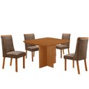 Ver imagem 2 de Mesa de Jantar Olimpia 90cm Tampo MDF Laminado Canto Copo com 4 Cadeiras Yasmin