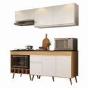 Ver imagem 2 de Armário de Cozinha Modulada Completa com Balcão 190cm Veneza Multimóveis MP2420 Madeirado/Branco