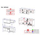 Ver imagem 4 de Armário de Cozinha Modulada Completa com Balcão 190cm Veneza Multimóveis MP2420 Madeirado/Branco