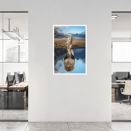 Quadro Decorativo Grande Para Sala Quarto Leão de Judá:Branco - 3