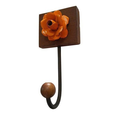 Cabide de Ferro Artesanal para Bolsas e Roupa para Parede Rustico Libertas Rosas Artesanato Cabide M