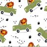 PAPEL DE PAREDE ADESIVO INFANTIL LEÃO NO CARRINHO L2 Rolo 0,58x3M - 1