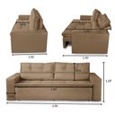 Ver imagem 4 de Sofá Retrátil e Reclinável 3 lugares com Molas 2,00m Vegas Suede Cappuccino Adonai Estofados