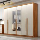 Ver imagem 4 de Guarda Roupa Casal Livorno 6 Portas 8 Gavetas com Espelho Cinamomo Fendi - Novo Horizonte