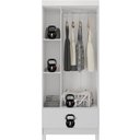 Ver imagem 3 de Guarda Roupa Solteiro Priscila 3 Portas de Bater 1 Gaveta MDP Branco Demóbile 75cm
