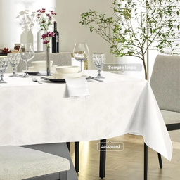 Toalha de Mesa Retangular 8 Cadeiras 1,60m X 2,70m Sempre Limpa Karsten:zattar Branco - 2