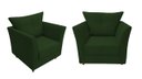 Ver imagem 1 de Kit 2 Poltronas Decorativa Isis Suede Verde Pés Madeira Ms Decor