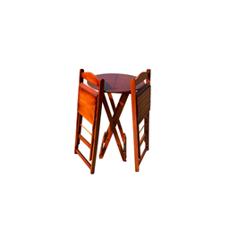 Conjunto de Bistrô Dobrável Mesa com 2 Banquetas para Bar Mel - 2