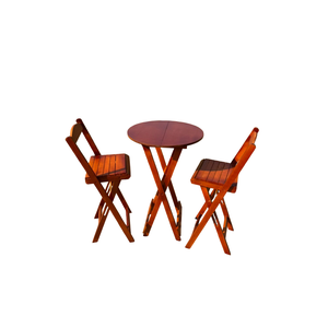 Conjunto de Bistrô Dobrável Mesa com 2 Banquetas para Bar Mel