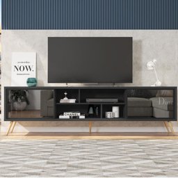 Rack para TV até 75 Polegadas Retrô 220cm em BP Porta Pés em Madeira Maciça Reflecta Multiverso - 6 Rack para TV até 75 Polegadas Retrô 220cm em BP Porta Pés em Madeira Maciça Reflecta Multiverso - 6