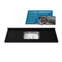 Ver imagem 3 de Pia Cozinha Granito Preto Aracruz 120cm Cuba Inox Sobreposta:preto Aracruz